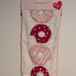 Pink and White Donut Table Runner